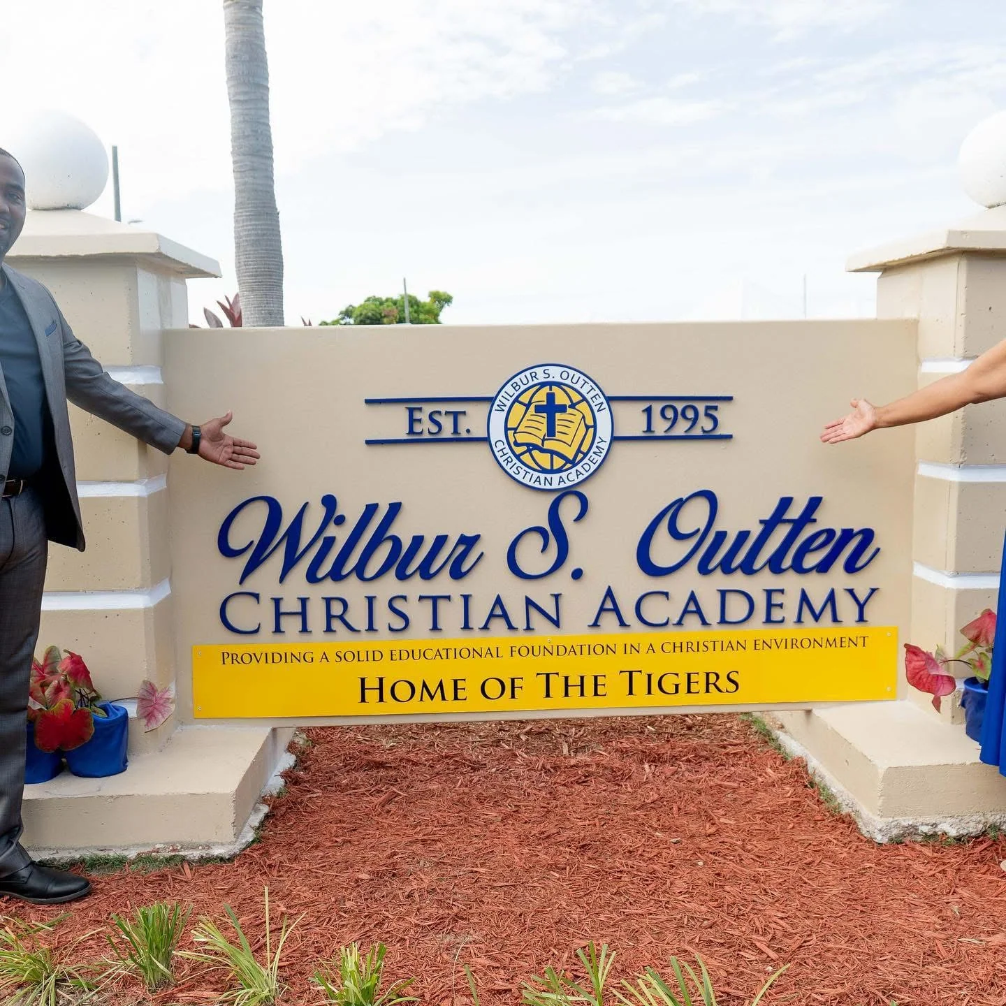 Wilbur S. Outten Christian Academy entrance sign, established 1995